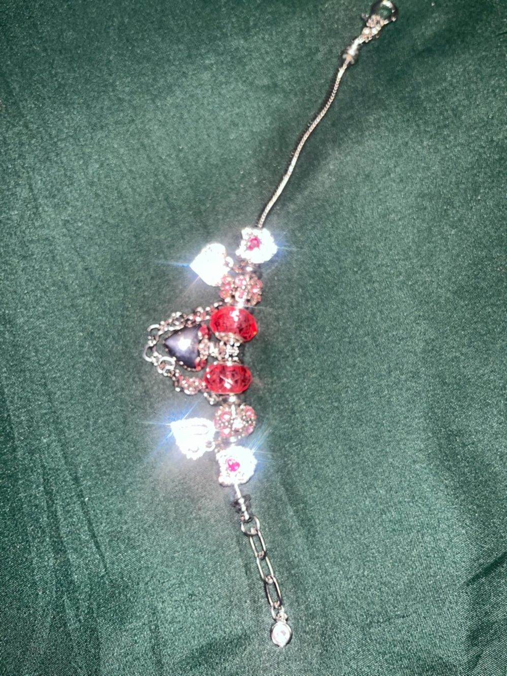 Heart & Cherry Charm Bracelet - Silver Or Gold winner choice - Picture 6 of 13